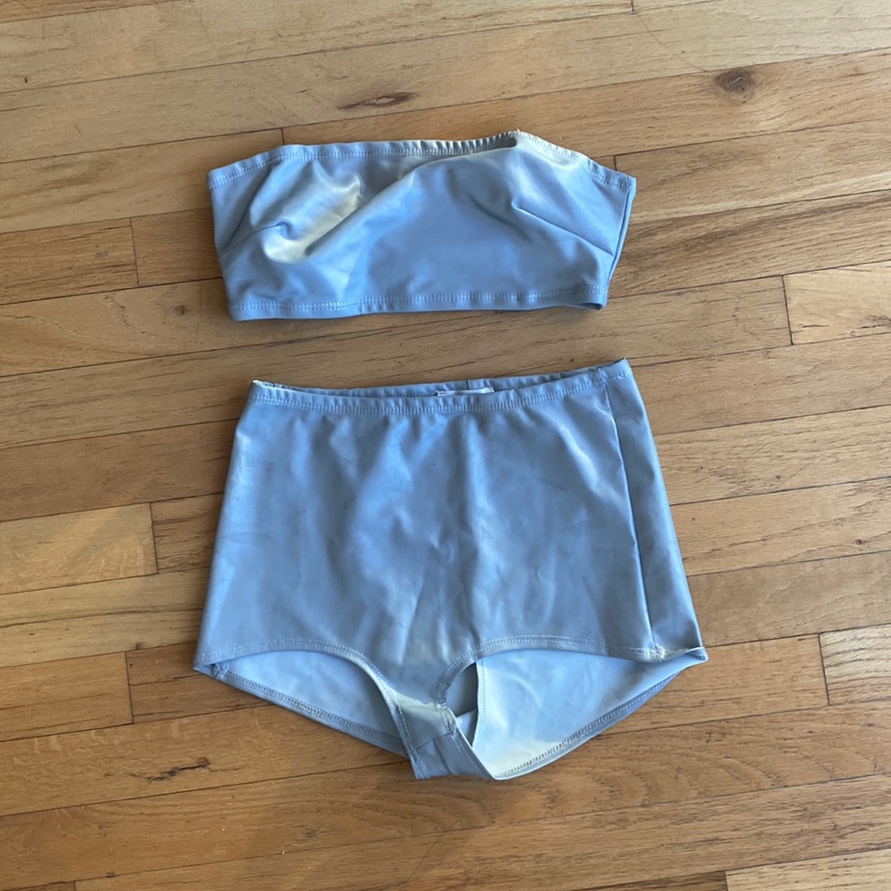 Dolls Kill - silver Rave two piece set S